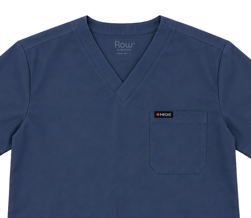 Aeris Mandarin Collar Men’s Scrub Top embroidery preview